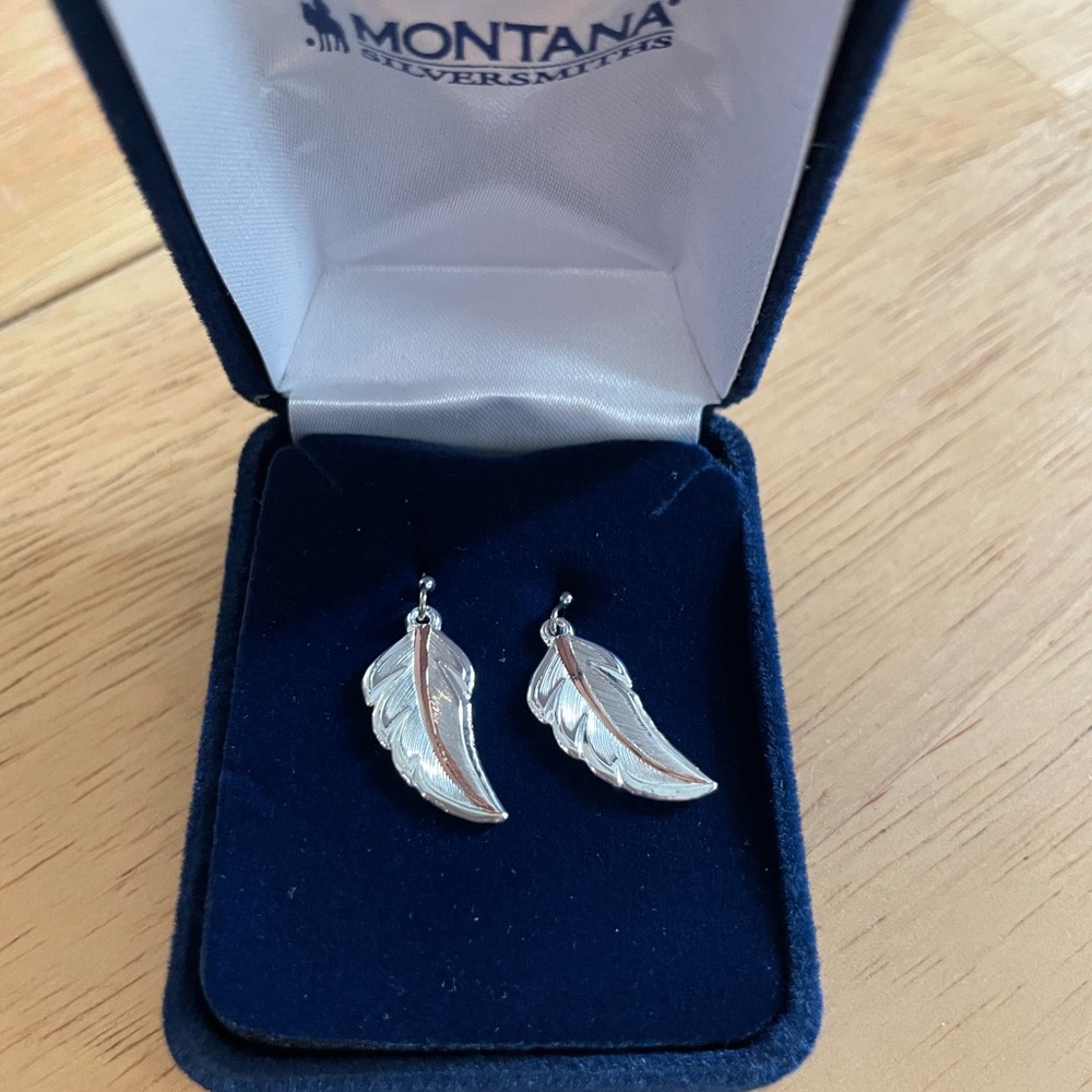 Montana Silversmith feather earrings. Never worn. Brand new